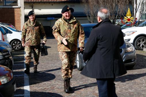 Verona, il Generale di Corpo d'Armata, Sperotto in visita al Comando provinciale dei Vigili del fuoco