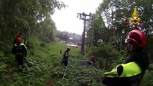 Bologna, addestramenti SAF su impianti di risalita a fune
