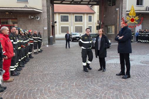 Milano, il Prefetto Luciana Lamorgese in visita al Comando dei Vigili del fuoco