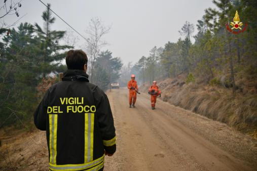 Torino, vasto incendio boschivo nel territorio di Val della Torre