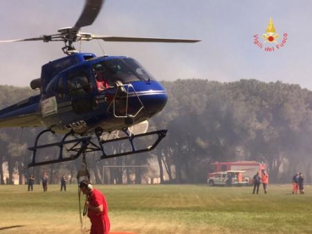 Catanzaro, incendio in una pineta di Sellia Marina