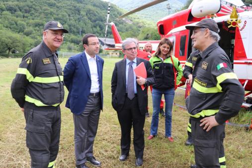 Visita del Ministro Alberto Bonisoli e del Sottosegretario all'Interno Stefano Candiani nelle aree interessate dagli eventi sismici del 2016