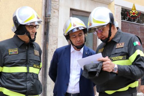 Visita del Ministro Alberto Bonisoli e del Sottosegretario all'Interno Stefano Candiani nelle aree interessate dagli eventi sismici del 2016