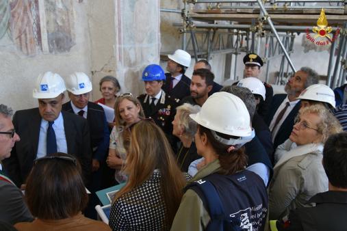 Visita del Ministro Alberto Bonisoli e del Sottosegretario all'Interno Stefano Candiani nelle aree interessate dagli eventi sismici del 2016
