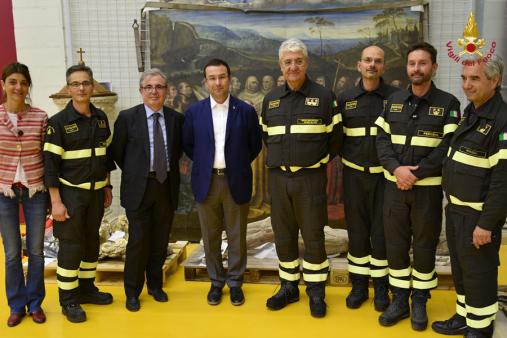 Visita del Ministro Alberto Bonisoli e del Sottosegretario all'Interno Stefano Candiani nelle aree interessate dagli eventi sismici del 2016