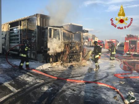 Trieste, incendio camion all'interno del porto