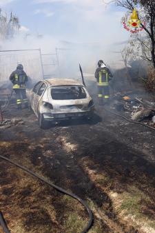 Intervento per l'incendio nel comune di Morrovalle
