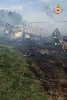 Intervento per l'incendio nel comune di Morrovalle