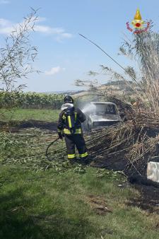 Intervento per l'incendio nel comune di Morrovalle
