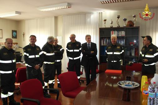 Alcuni momenti della visita di Giomi nel capoluogo abruzzese