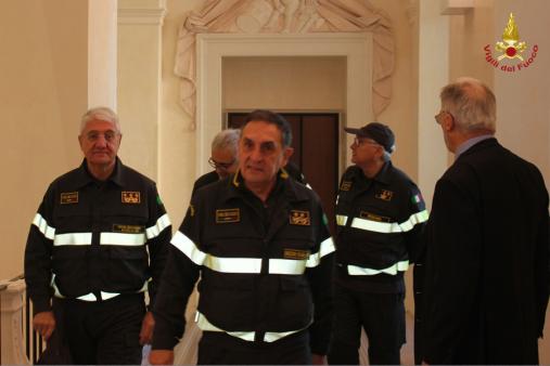 Alcuni momenti della visita di Giomi nel capoluogo abruzzese