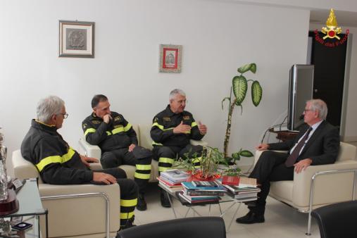 Alcuni momenti della visita di Giomi nel capoluogo abruzzese