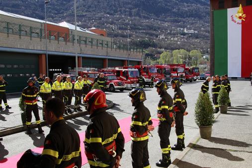 Il Capo del Corpo nazionale dei Vigili del fuoco in visita al comando di Sondrio