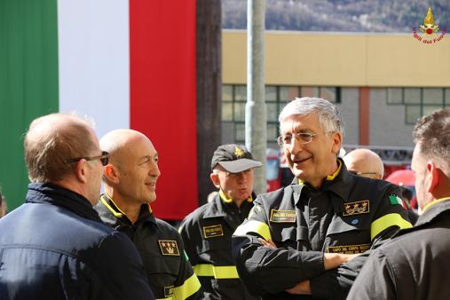Il Capo del Corpo nazionale dei Vigili del fuoco in visita al comando di Sondrio