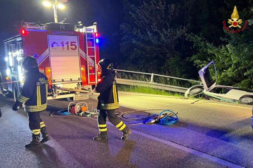 L'incidente nella notte vicino Spoleto