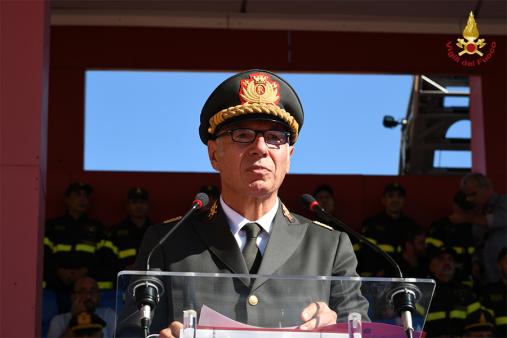 Il Presidente del Consiglio Meloni al giuramento degli allievi Vigili del fuoco del 94° corso