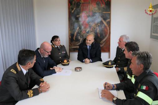 Un momento dell'incontro al comando di Macerata