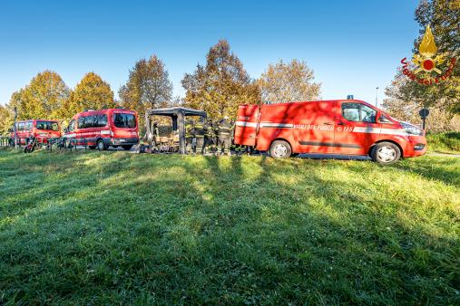 Alcune immagini dell'esercitazione al Parco Nord di Milano