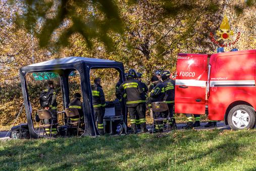Alcune immagini dell'esercitazione al Parco Nord di Milano