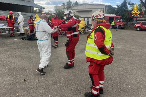Reggio Emilia, il nucleo NBCR all'esercitazione interregionale della CRI