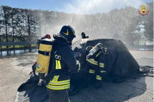 L'eseecitazione sull'autostrada A4 per testare i nuovi sistemi antincendio