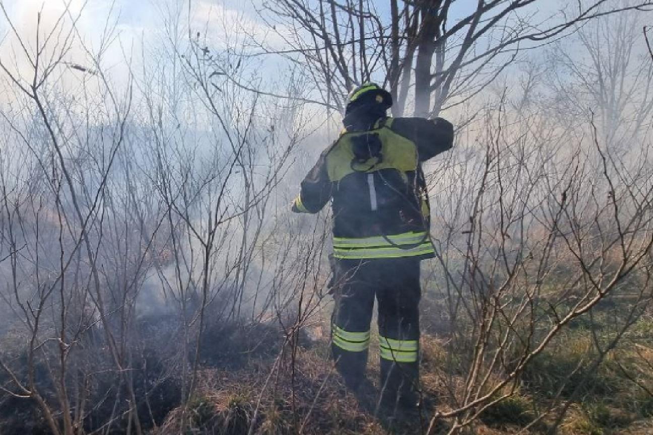 Incendio sterpaglie 