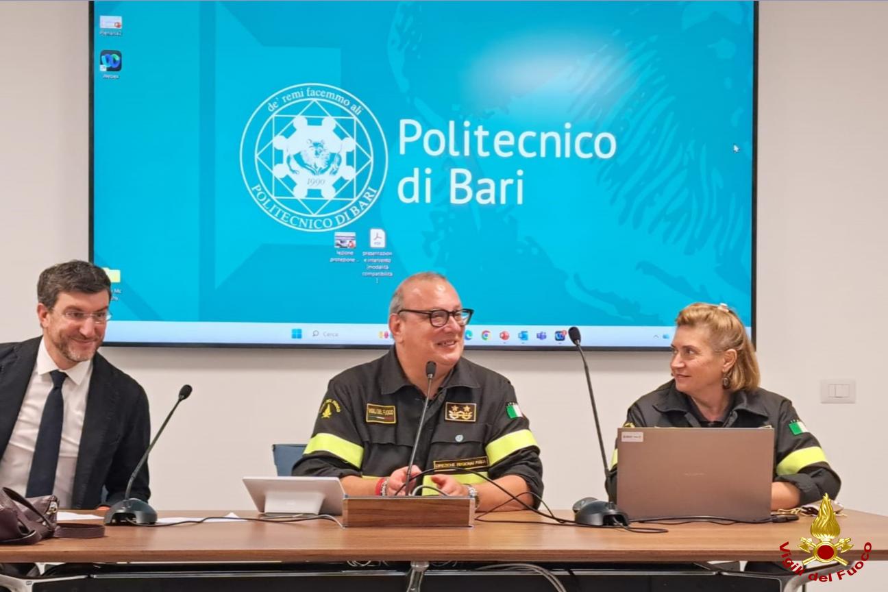 Comandante di Bari e Direttore Regione Puglia al Politecnico dell'Università di Bari