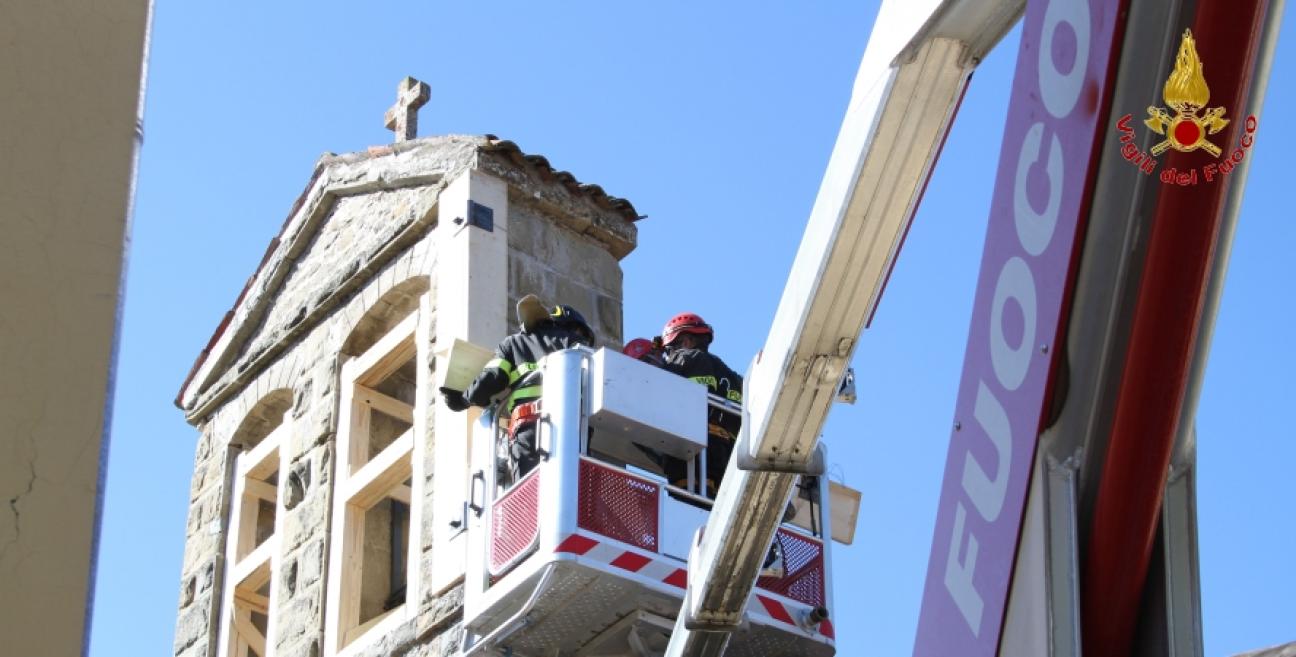 Rieti, smontaggio controllato ed interventi di opere provvisionali ad Amatrice