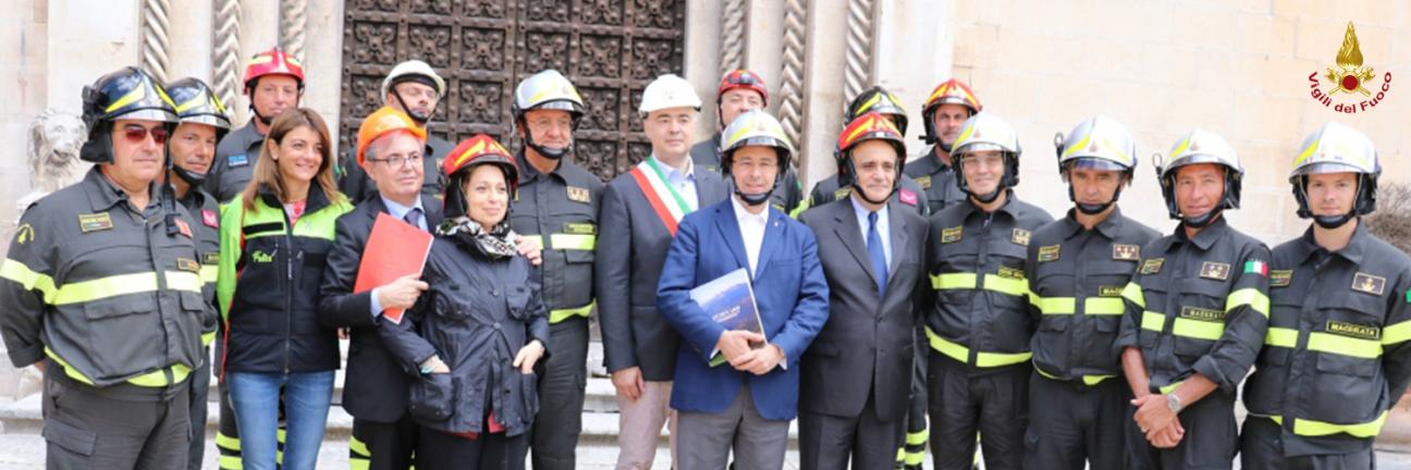 Visita del Ministro Alberto Bonisoli e del Sottosegretario all'Interno Stefano Candiani nelle aree interessate dagli eventi sismici del 2016