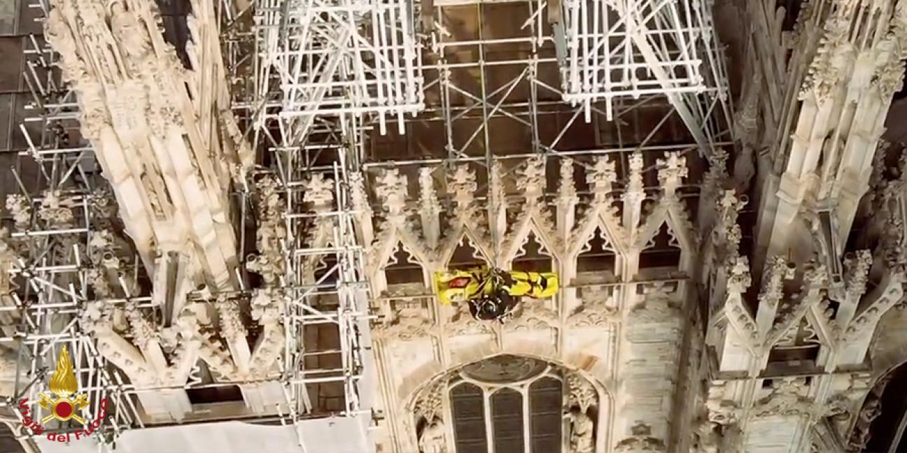 Esercitazione Nucleo SAF sulle Terrazze del Duomo di Milano